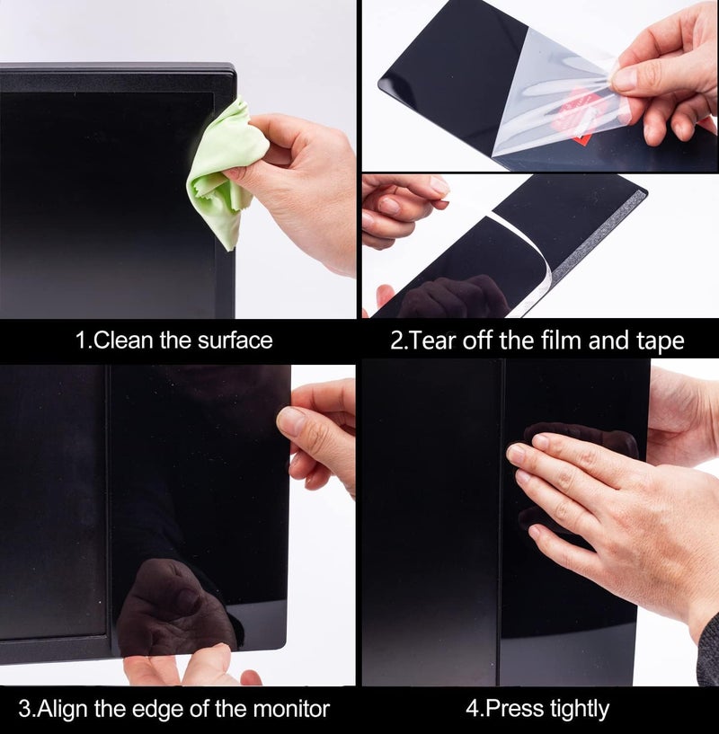 Yocoolfun Computer Monitor Memo Board,Computer Monitor Sticky Note Holder Message Board for Monitors Screen Cabinets (2 Pack Black) - Image 4